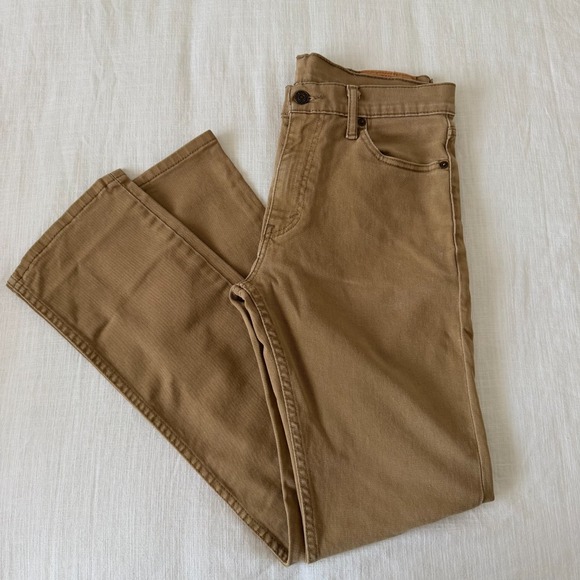 Levi's 513 Mens Khaki Tan Denim Slim Straight Jeans Size 30x32 Neutral Classic - Picture 12 of 14